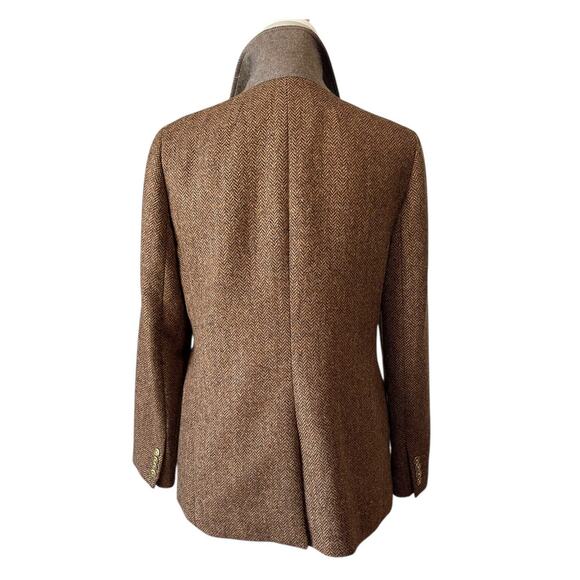 J.Crew Bristol Double Breasted Blazer Jacket Herringbone Wool Brown Size 8 - Picture 9 of 10